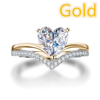 Zircon-Inlaid Diamond Ring