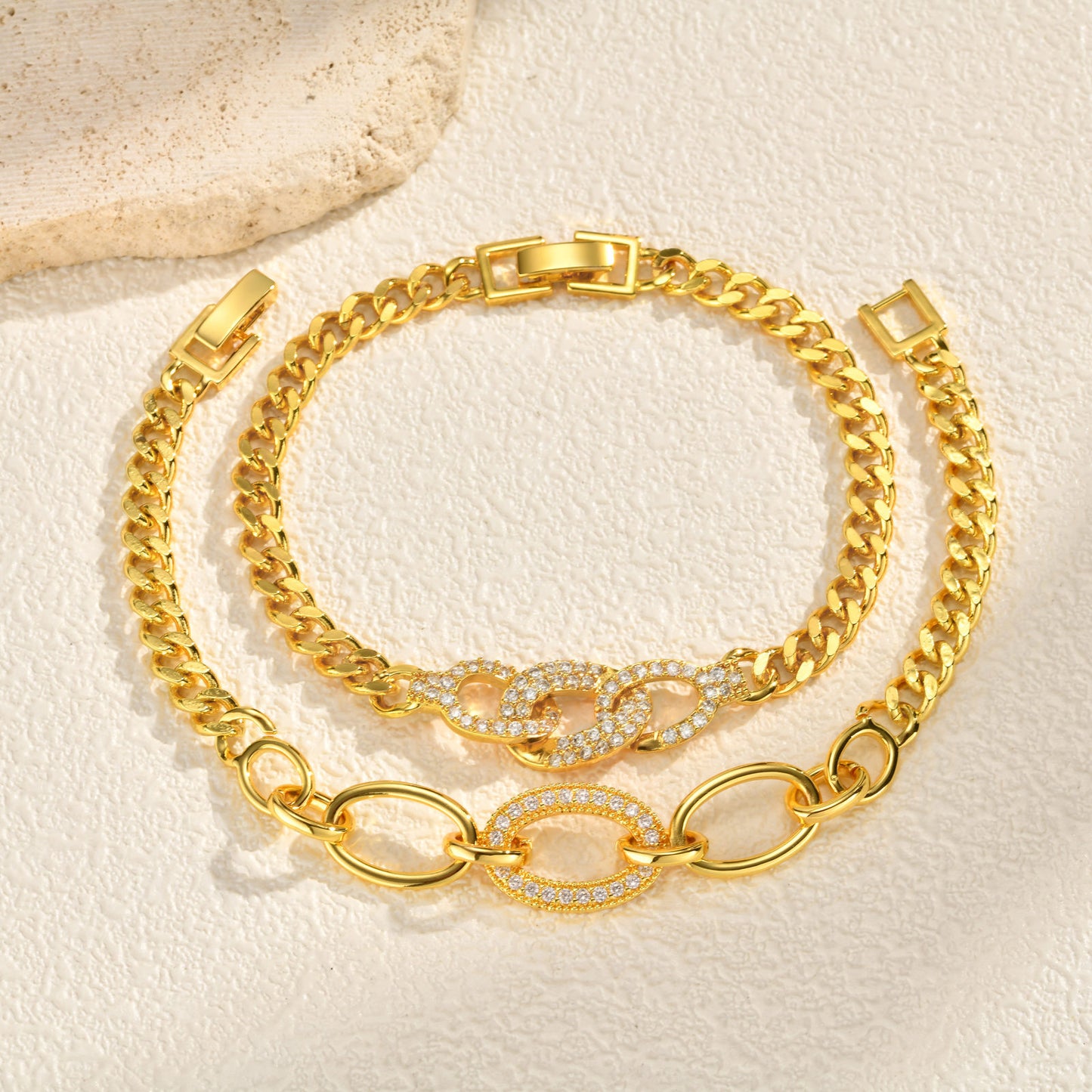 Zircon Copper Oval Bracelet