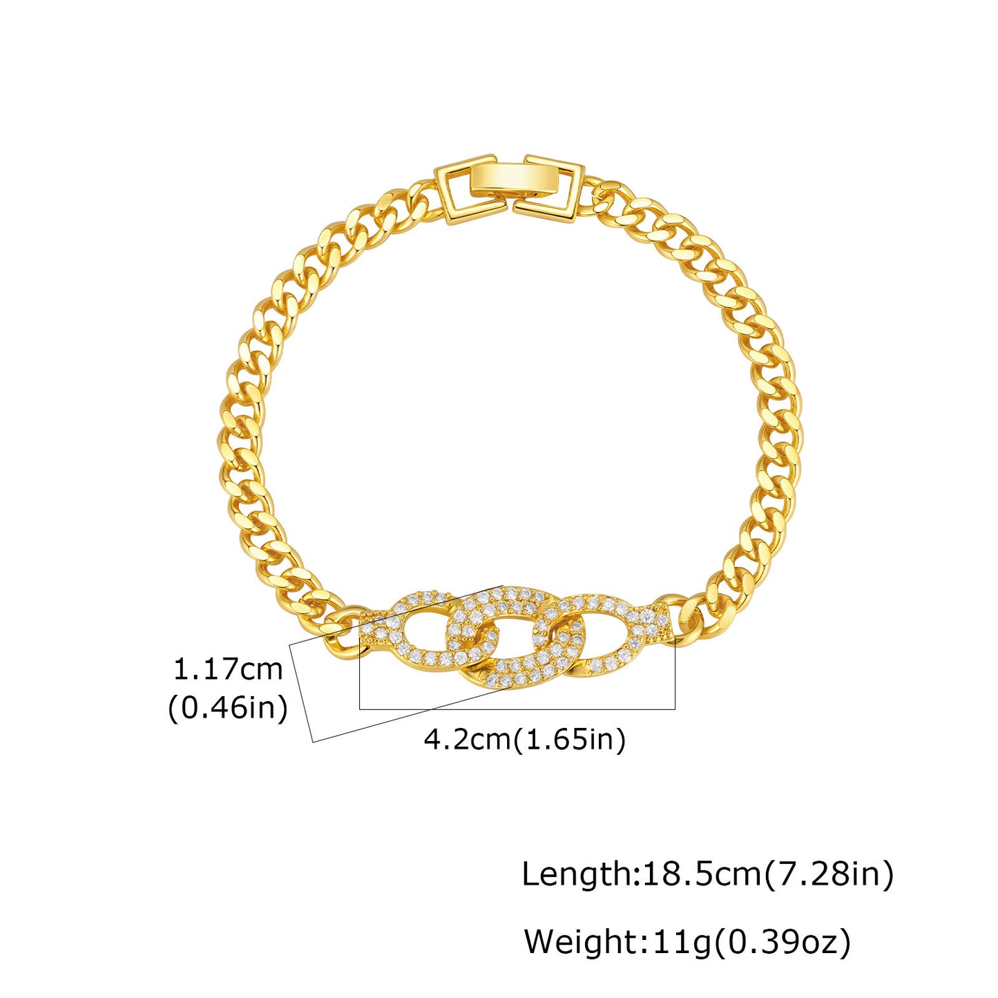 Zircon Copper Oval Bracelet