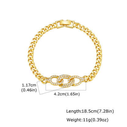 Zircon Copper Oval Bracelet