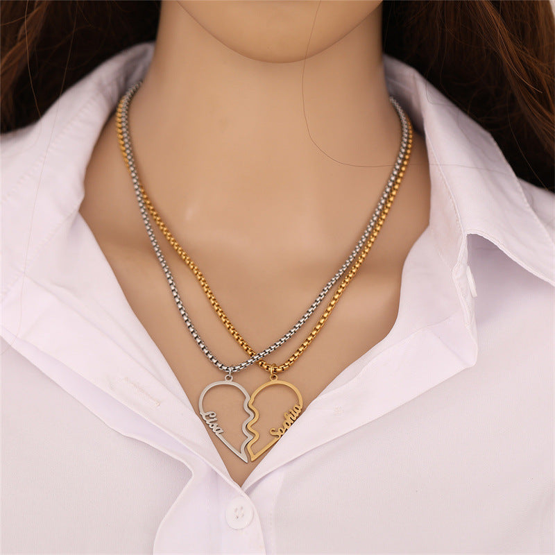 Name Heart Couple Necklace