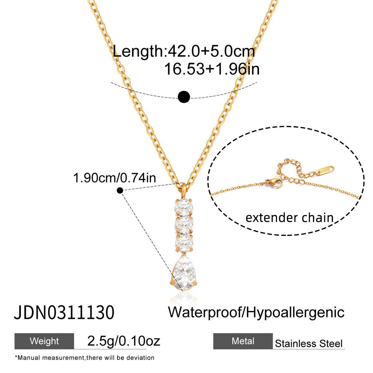 Titanium Steel Zircon Necklace