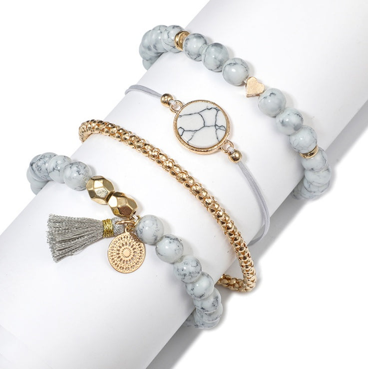 Hollow Fringed Stone Bracelet