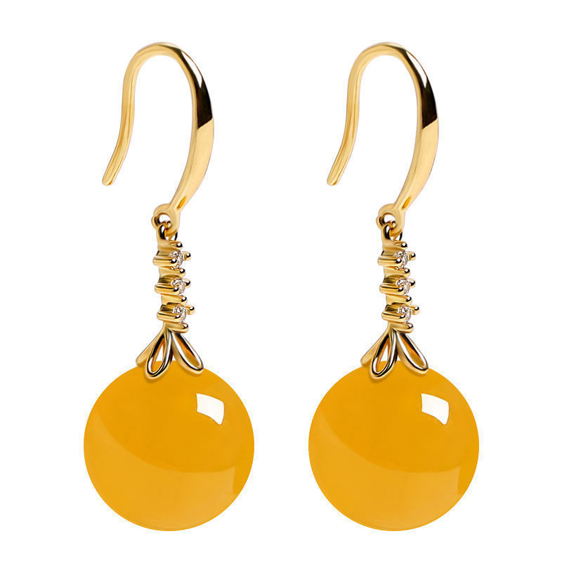 Elegant Silvering Earrings Chalcedony