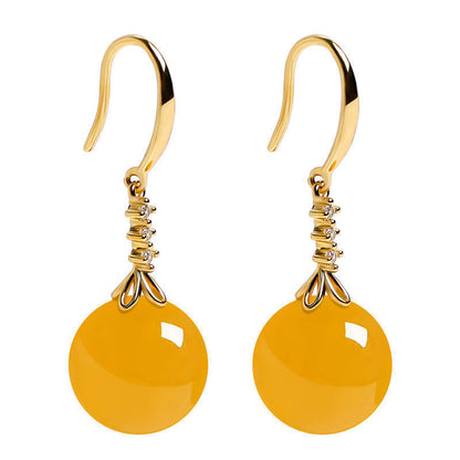 Elegant Silvering Earrings Chalcedony