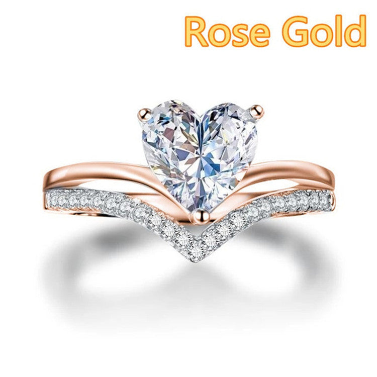 Zircon-Inlaid Diamond Ring