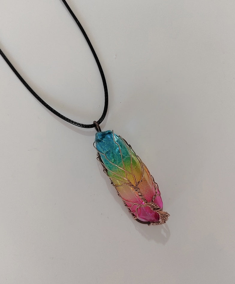 Stone Crystal Tree Necklace
