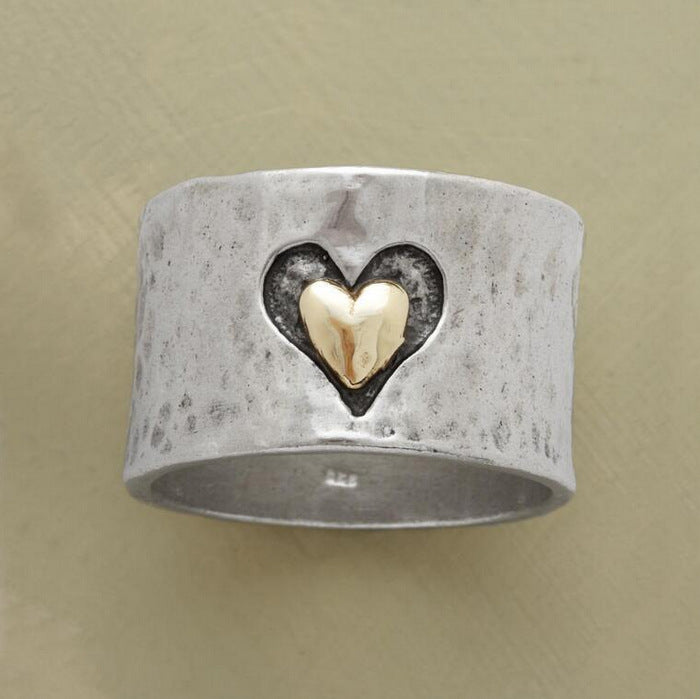 Engraved Double Heart Ring