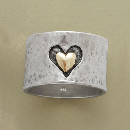Engraved Double Heart Ring