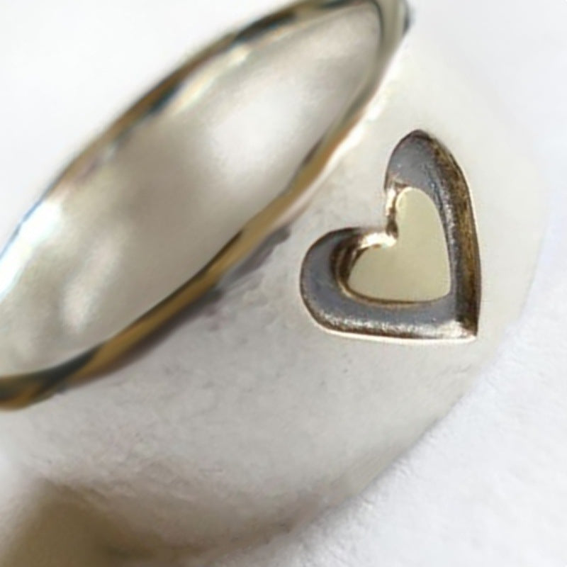 Engraved Double Heart Ring