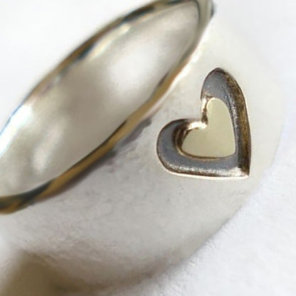 Engraved Double Heart Ring