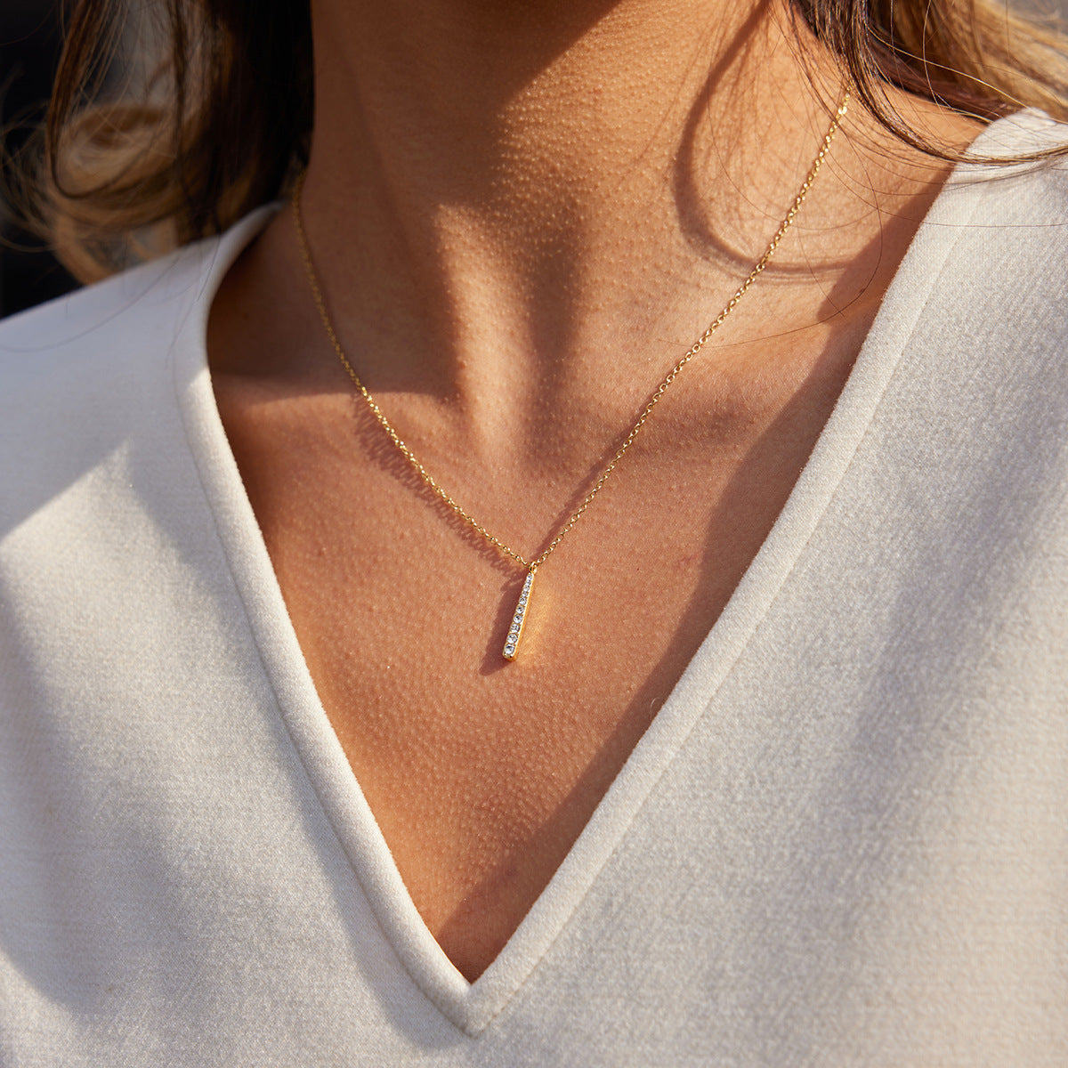 Titanium Steel Zircon Necklace