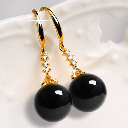 Elegant Silvering Earrings Chalcedony