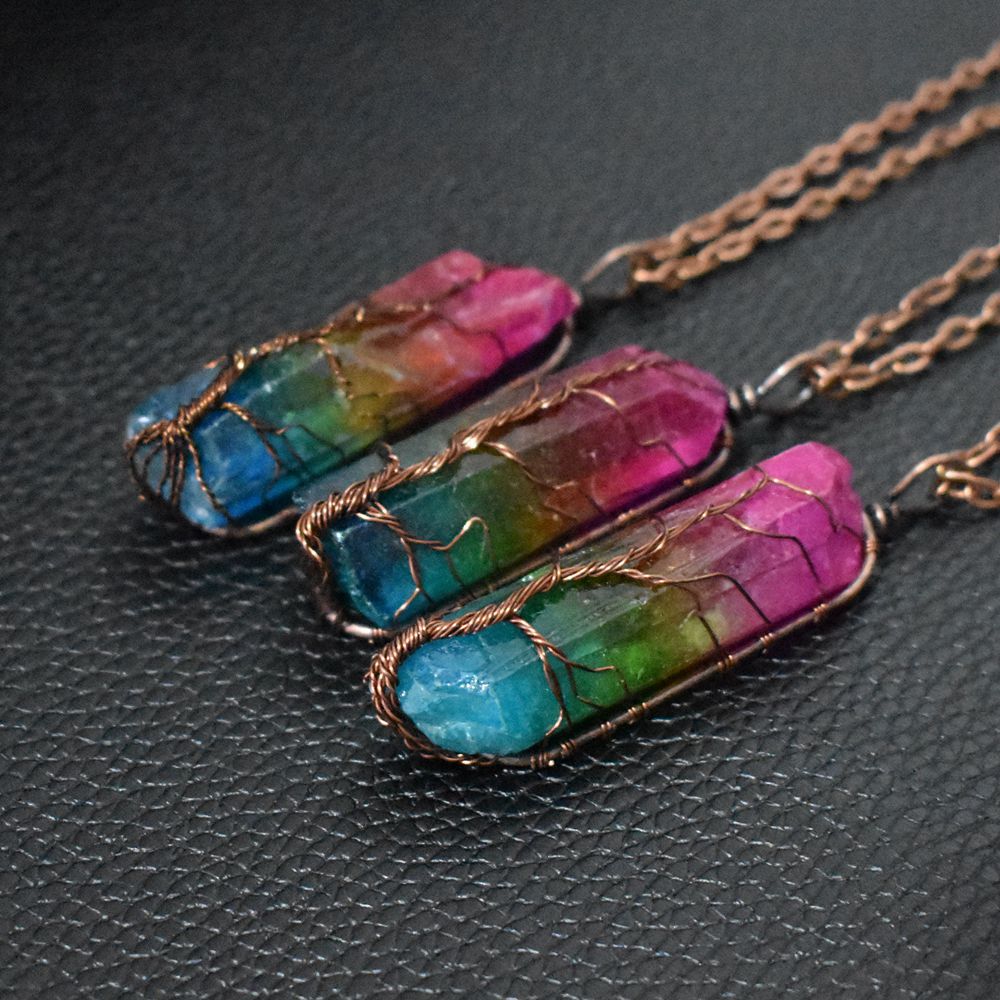 Stone Crystal Tree Necklace