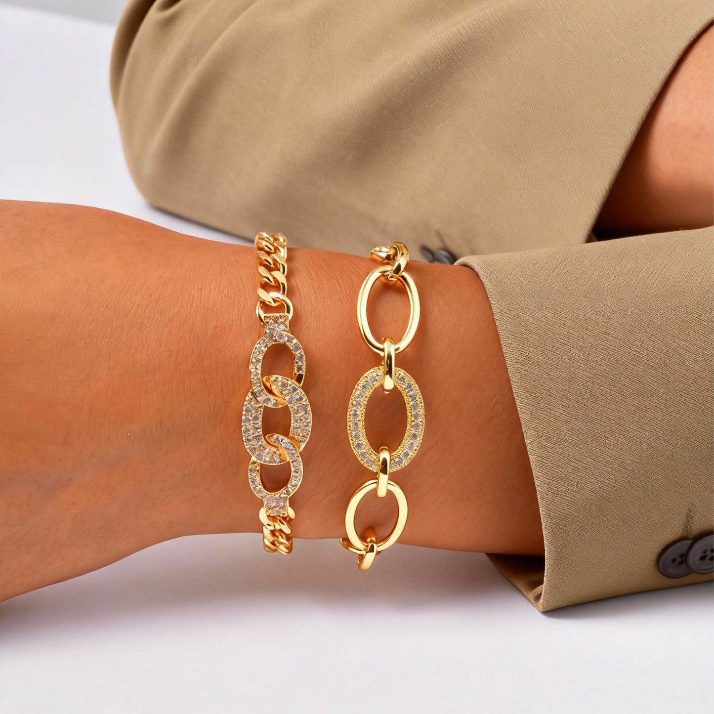 Zircon Copper Oval Bracelet