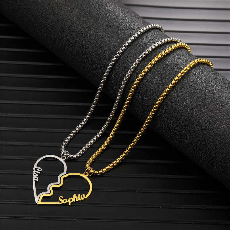 Name Heart Couple Necklace
