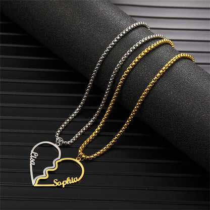 Name Heart Couple Necklace