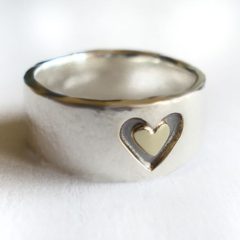 Engraved Double Heart Ring
