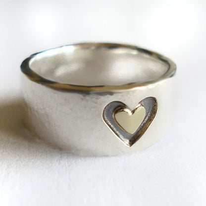 Engraved Double Heart Ring