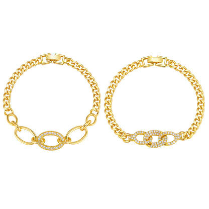 Zircon Copper Oval Bracelet