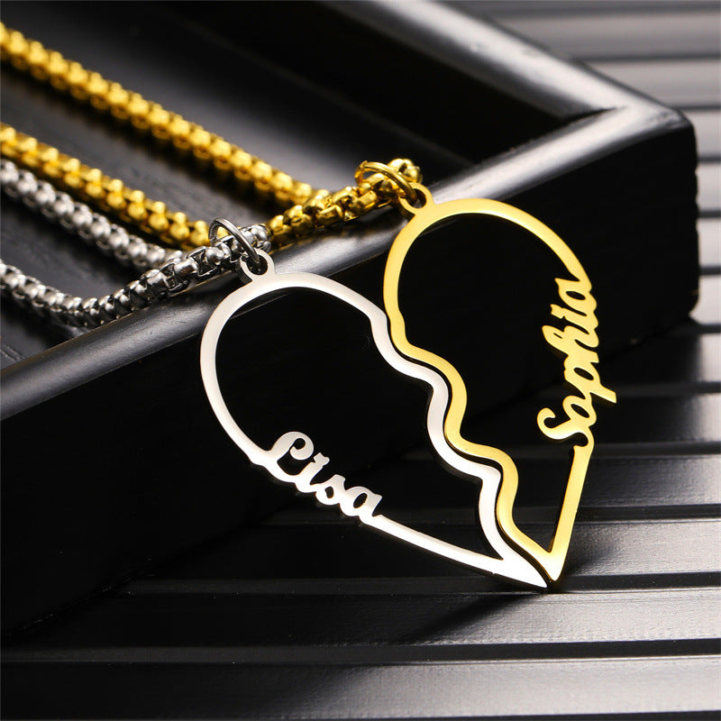 Name Heart Couple Necklace