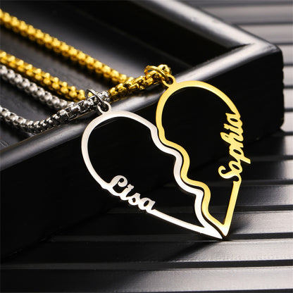 Name Heart Couple Necklace