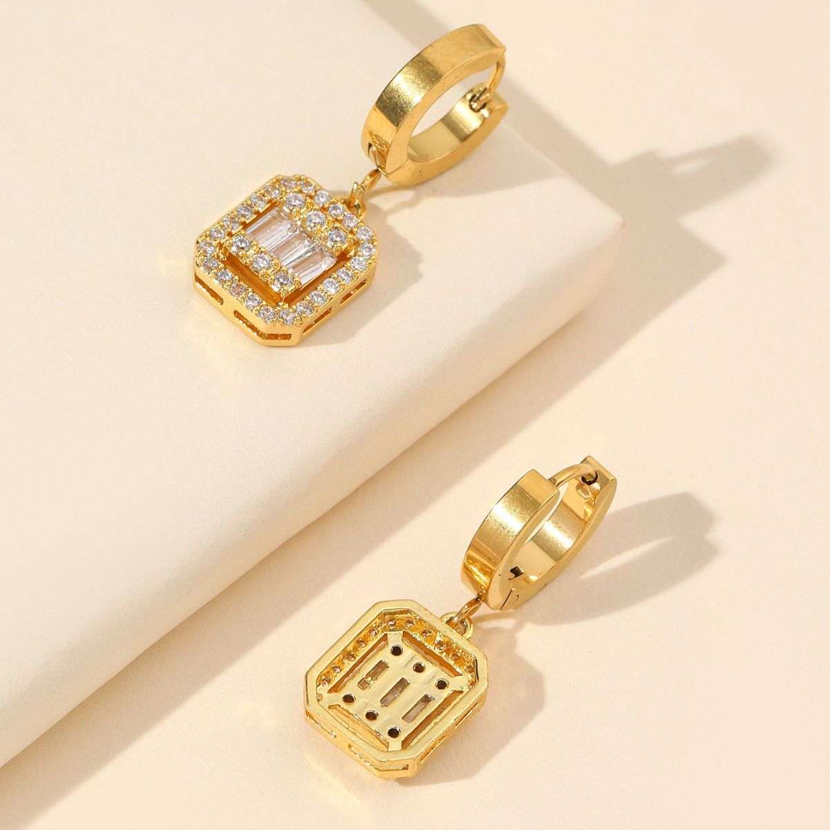 Sugar Cube Titanium Earring