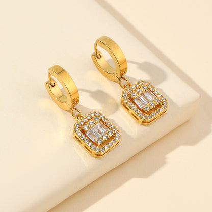 Sugar Cube Titanium Earring
