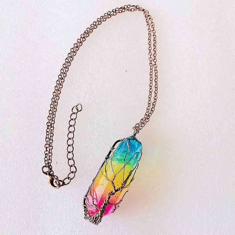 Stone Crystal Tree Necklace