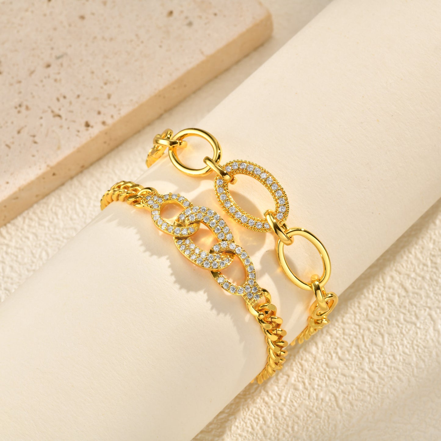Zircon Copper Oval Bracelet