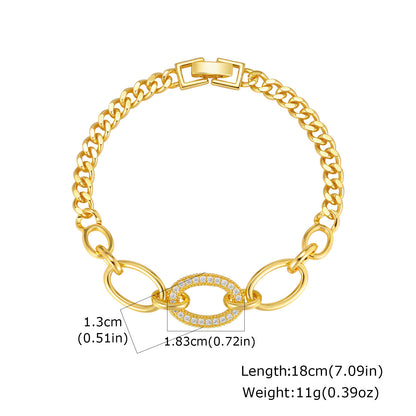 Zircon Copper Oval Bracelet