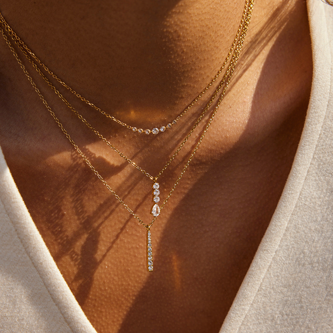 Titanium Steel Zircon Necklace