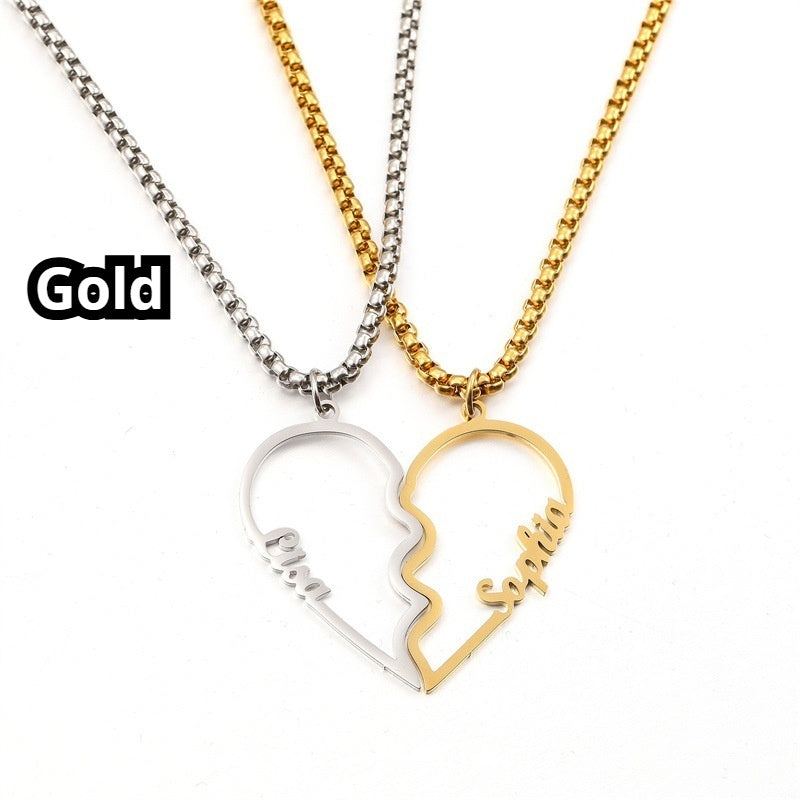 Name Heart Couple Necklace